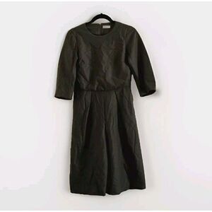 Ballsey Tomorrowland Overalls Wool EU 34 US Sz Small Wide-Leg Olive Green Lined